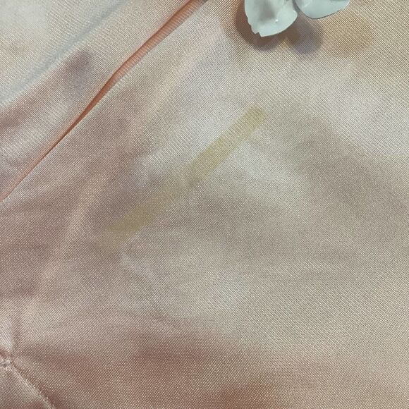 Vintage Lorraine Angel Sleeve Long Nylon Robe Peignoir Silky Floral Appliqué USA - Picture 16 of 16